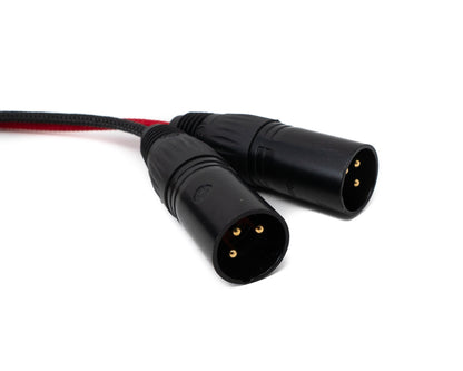 SYSTEM-S Audio Kabel 10 m XLR 3 polig 2x Stecker zu 2x Buchse AUX in Schwarz