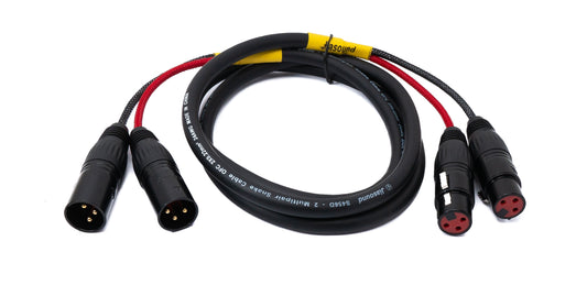 SYSTEM-S Audio Kabel 150 cm XLR 3 polig 2x Stecker zu 2x Buchse AUX in Schwarz