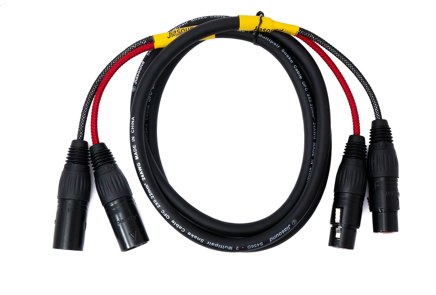 SYSTEM-S Audio Kabel 150 cm XLR 3 polig 2x Stecker zu 2x Buchse AUX in Schwarz