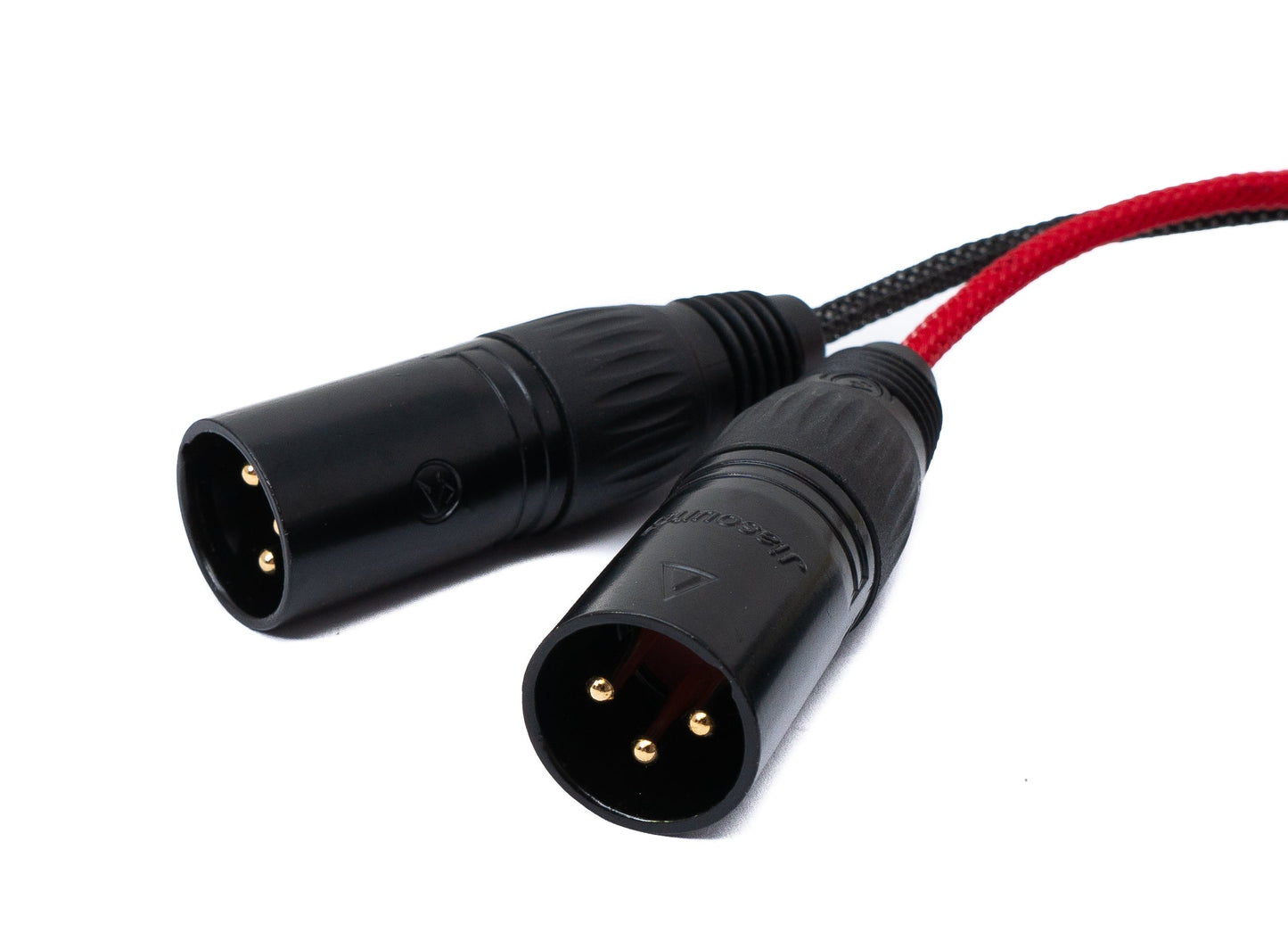 SYSTEM-S Audio Kabel 150 cm XLR 3 polig 2x Stecker zu 2x Buchse AUX in Schwarz
