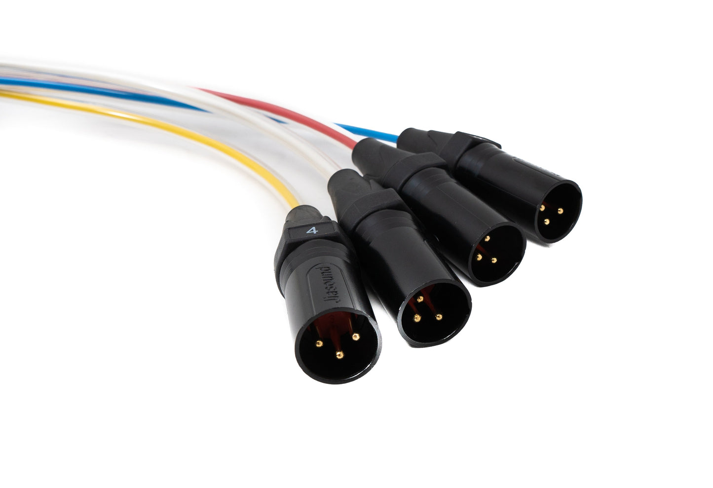 SYSTEM-S Audio Cable 10 m XLR 3-pin 4x male to 4x female AUX in black