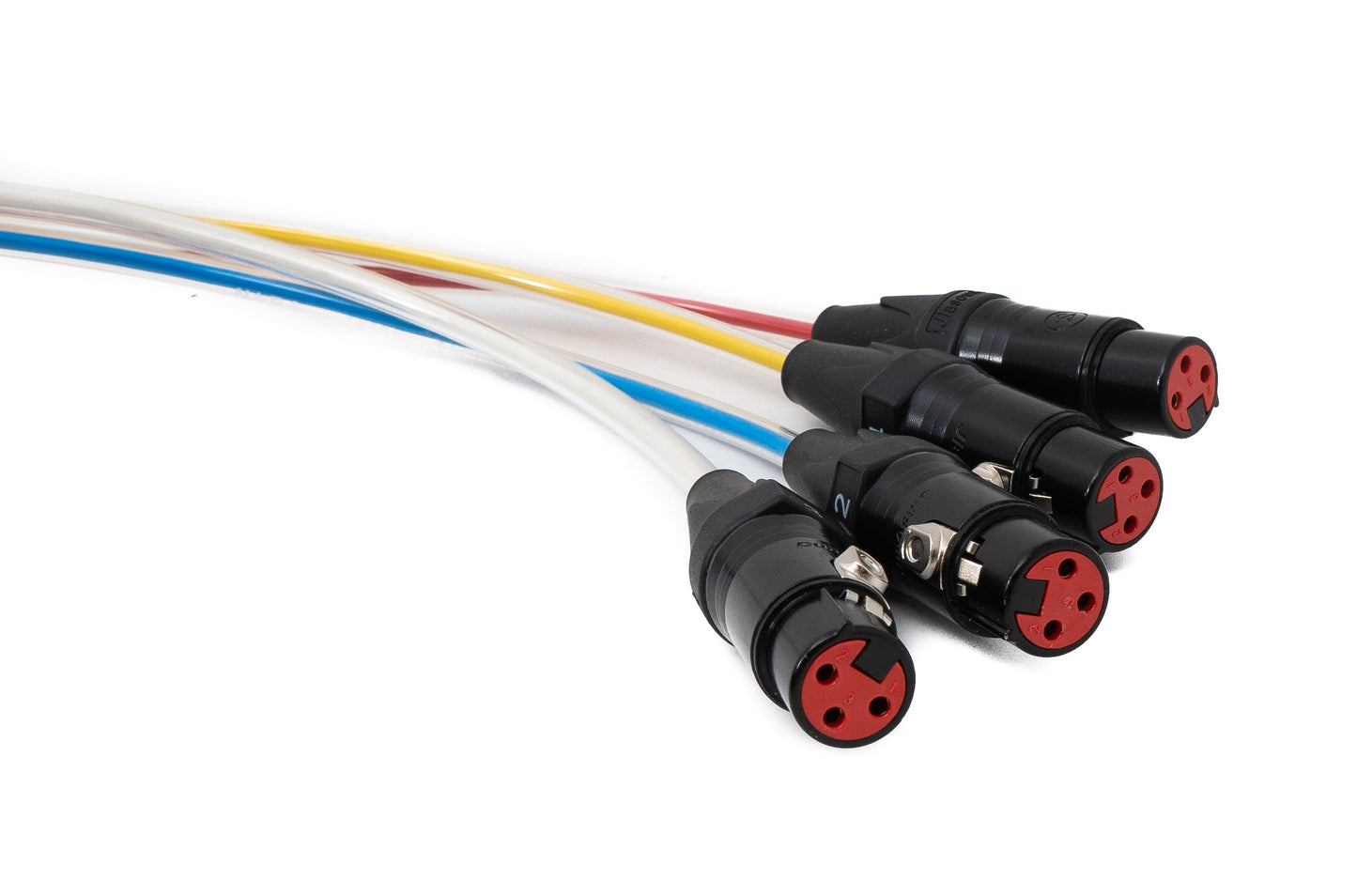 SYSTEM-S Audio Cable 10 m XLR 3-pin 4x male to 4x female AUX in black