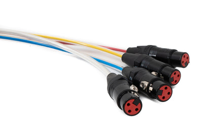 SYSTEM-S Audio Cable 10 m XLR 3-pin 4x male to 4x female AUX in black