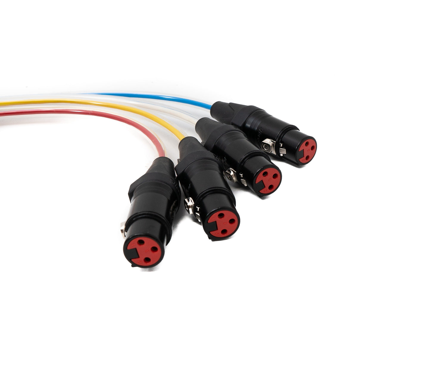 SYSTEM-S Audio Kabel 150 cm XLR 3 polig 4x Stecker zu 4x Buchse AUX in Schwarz