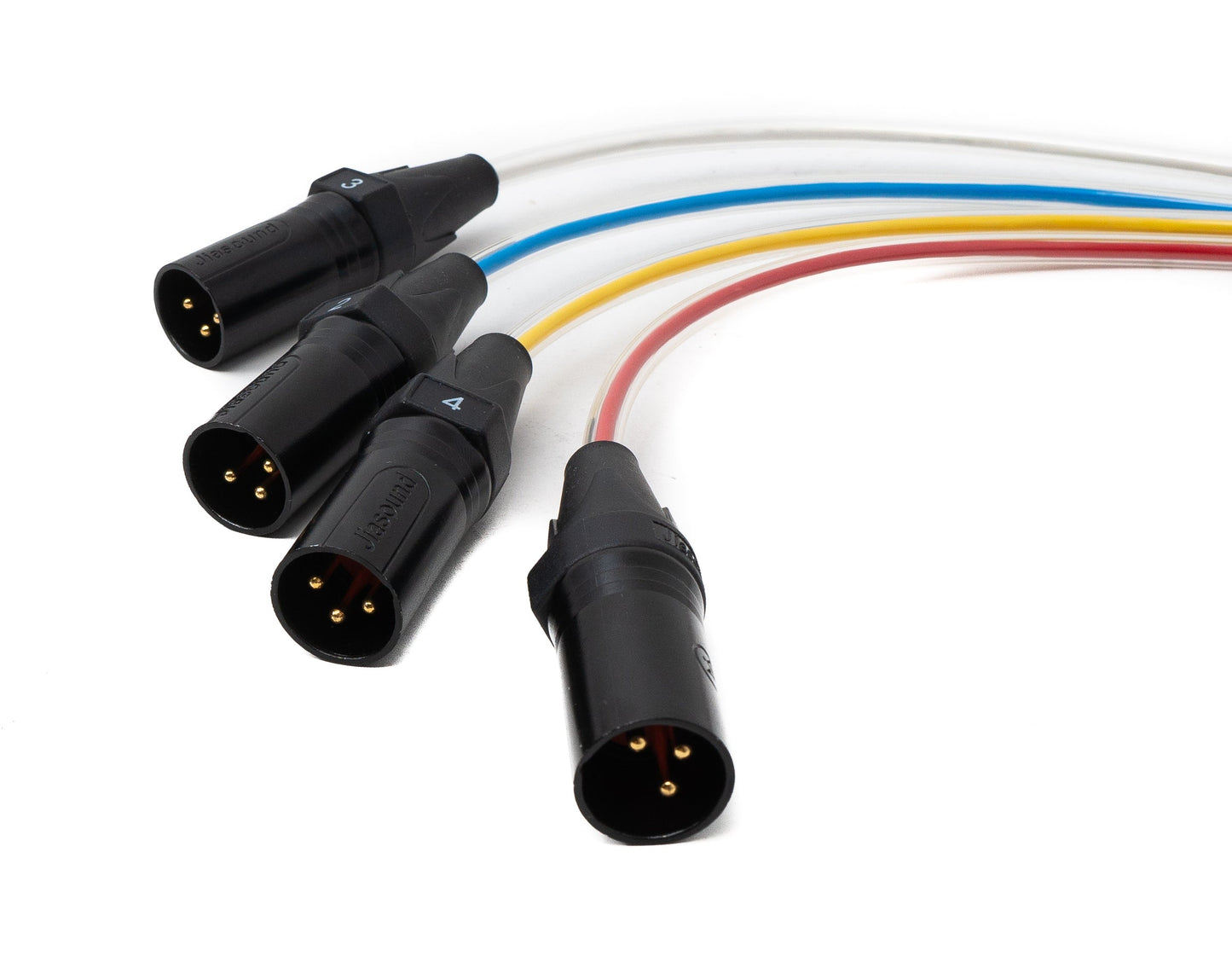 SYSTEM-S Audio Kabel 150 cm XLR 3 polig 4x Stecker zu 4x Buchse AUX in Schwarz
