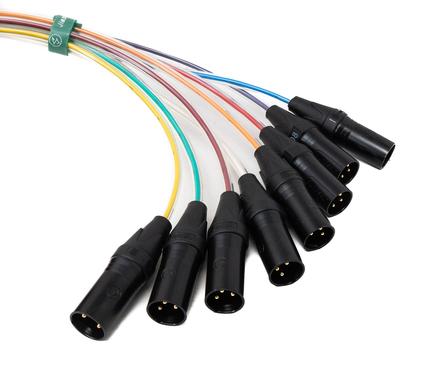 SYSTEM-S Audio Kabel 10 m XLR 3 polig 8x Stecker zu 8x Buchse AUX in Schwarz