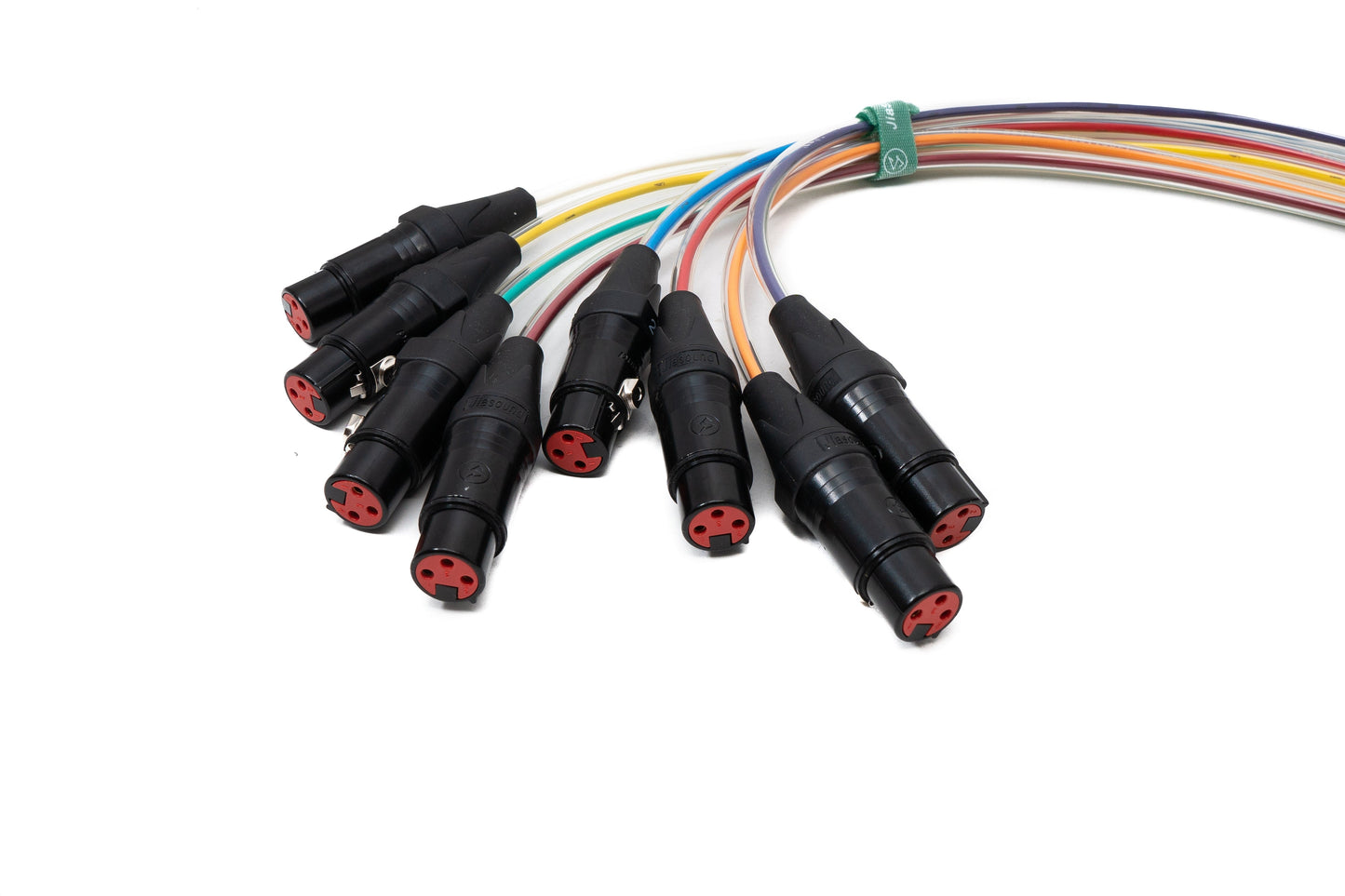 SYSTEM-S Audio Kabel 10 m XLR 3 polig 8x Stecker zu 8x Buchse AUX in Schwarz