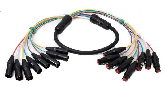 SYSTEM-S Audio Kabel 150 cm XLR 3 polig 8x Stecker zu 8x Buchse AUX in Schwarz