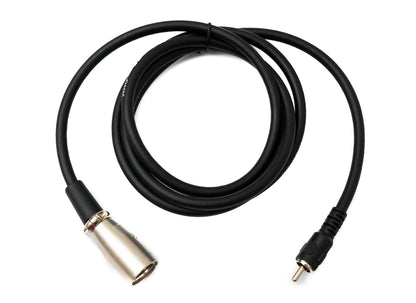 SYSTEM-S Cinch RCA Kabel 150 cm Stecker zu XLR 3 polig Stecker 30 VAC in Schwarz