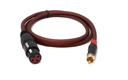 SYSTEM-S Cinch RCA Kabel 100 cm Stecker zu XLR 3 polig Buchse in Rot