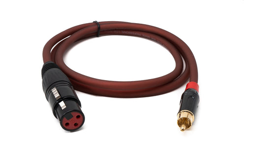 SYSTEM-S Cinch RCA Kabel 100 cm Stecker zu XLR 3 polig Buchse in Rot