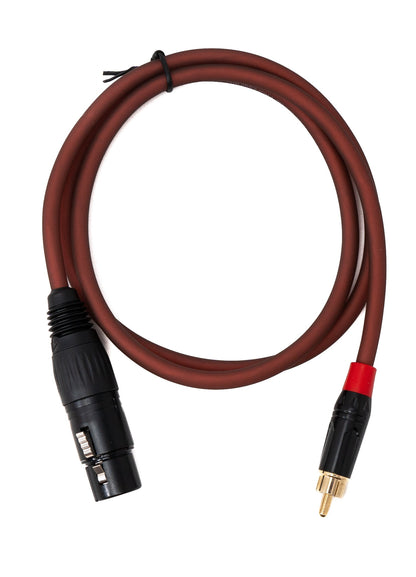 SYSTEM-S Cinch RCA Kabel 100 cm Stecker zu XLR 3 polig Buchse in Rot