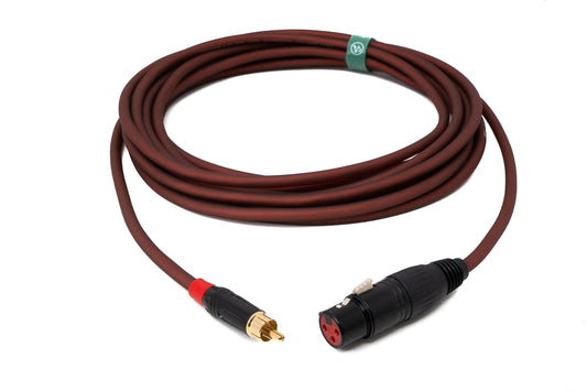 SYSTEM-S Cinch RCA cable 5 m plug to XLR 3-pin socket in red