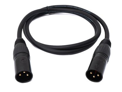 SYSTEM-S Audio Kabel 100 cm XLR 3 polig Stecker zu Stecker in Schwarz