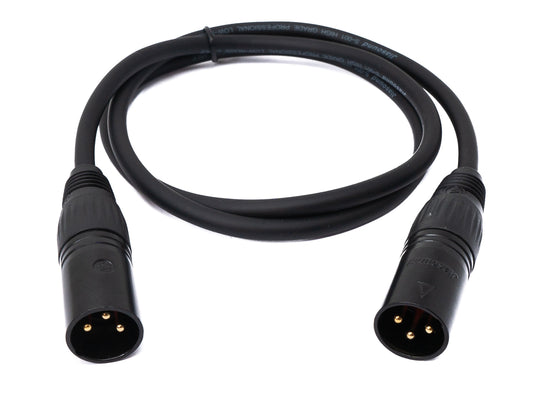SYSTEM-S Audio Kabel 100 cm XLR 3 polig Stecker zu Stecker in Schwarz