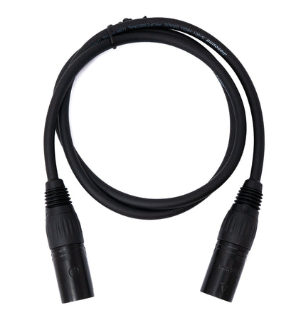 SYSTEM-S Audio Kabel 100 cm XLR 3 polig Stecker zu Stecker in Schwarz