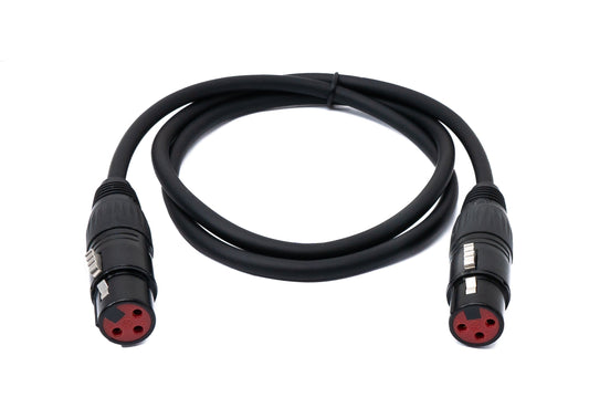 SYSTEM-S Audio Kabel 100 cm XLR 3 polig Buchse zu Buchse in Schwarz