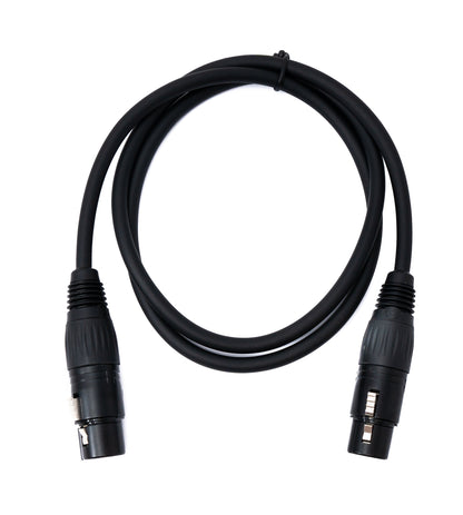 SYSTEM-S Audio Kabel 100 cm XLR 3 polig Buchse zu Buchse in Schwarz