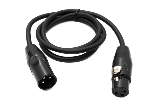 SYSTEM-S Audio Kabel 100 cm XLR 3 Pin Stecker zu Buchse in Schwarz