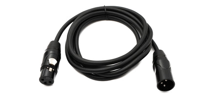 SYSTEM-S Audio Cable 2 m XLR 3 Pin Male to Female in Black