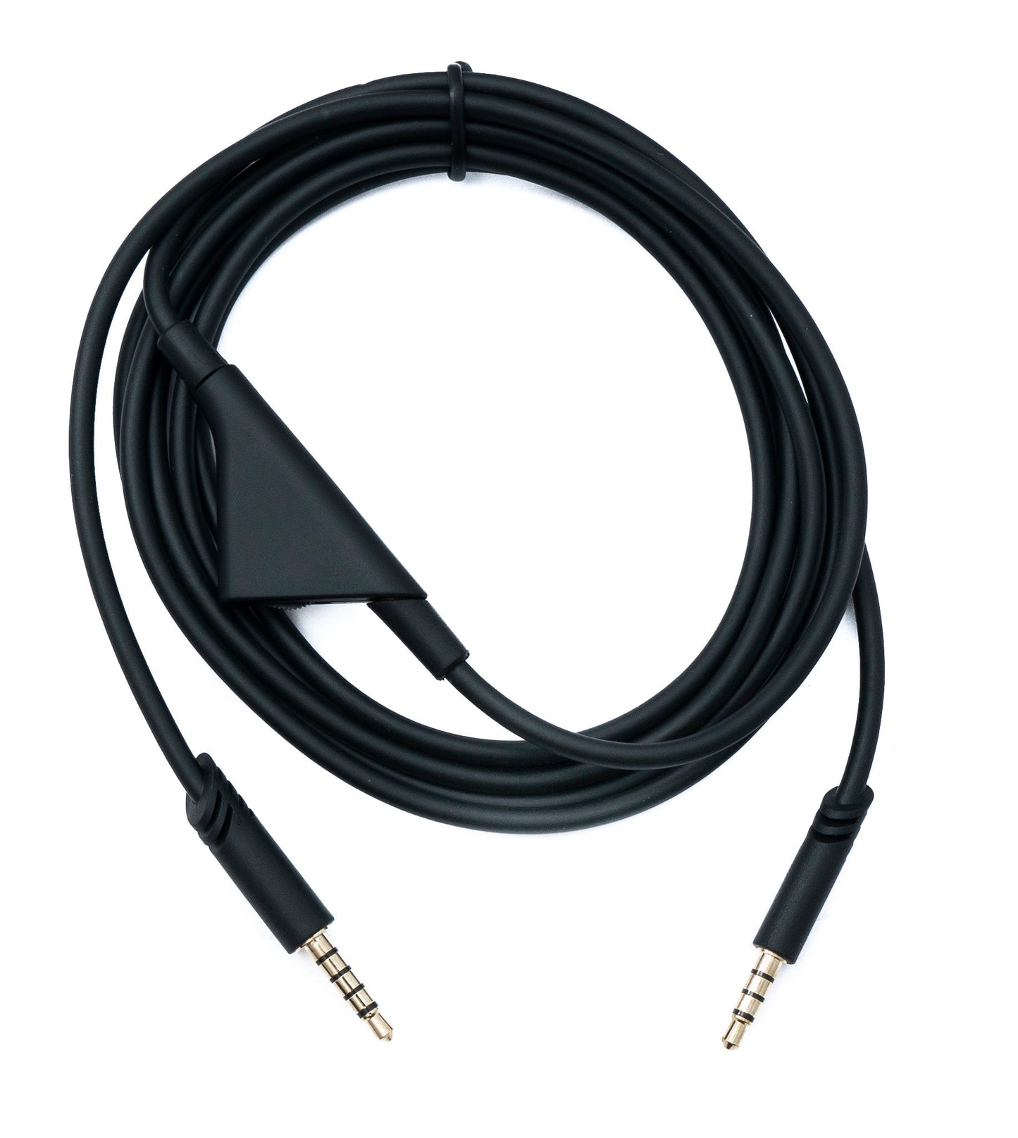 SYSTEM-S Audio Klinke Kabel 2 m 3,5 mm TRRS Stecker zu TRS Stecker Lautstärkeregler AUX Schwarz