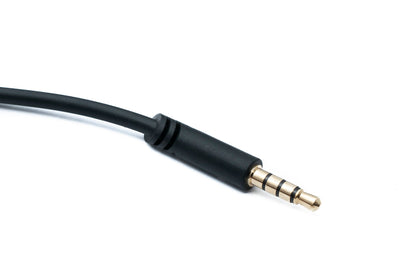 SYSTEM-S Audio Klinke Kabel 2 m 3,5 mm TRRS Stecker zu TRS Stecker Lautstärkeregler AUX Schwarz