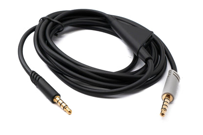 SYSTEM-S Audio Klinke Kabel 2 m 3,5 mm TRRS Stecker zu TRS Stecker Lautstärkeregler AUX Grau
