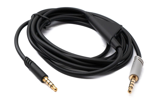 SYSTEM-S Audio Klinke Kabel 2 m 3,5 mm TRRS Stecker zu TRS Stecker Lautstärkeregler AUX Grau