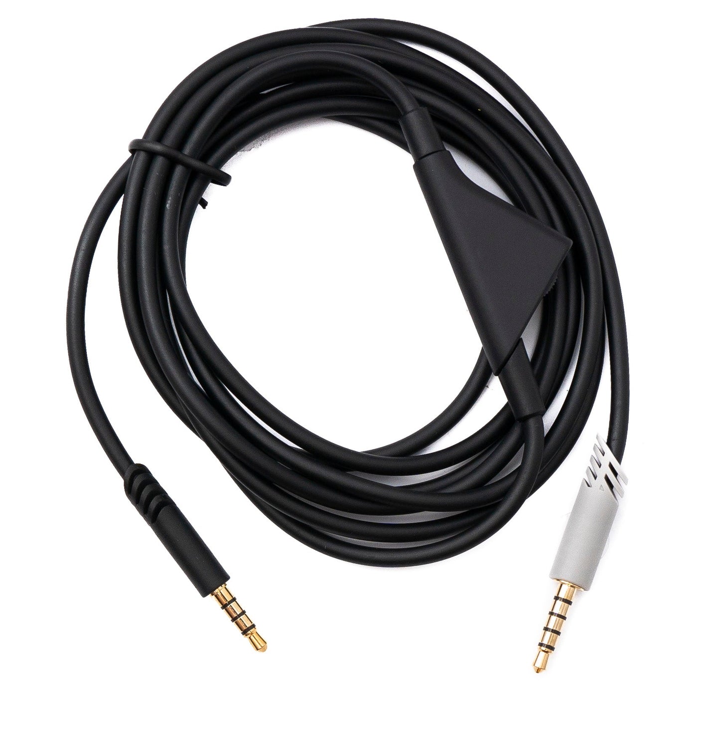 SYSTEM-S Audio Klinke Kabel 2 m 3,5 mm TRRS Stecker zu TRS Stecker Lautstärkeregler AUX Grau