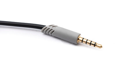 SYSTEM-S Audio Klinke Kabel 2 m 3,5 mm TRRS Stecker zu TRS Stecker Lautstärkeregler AUX Grau
