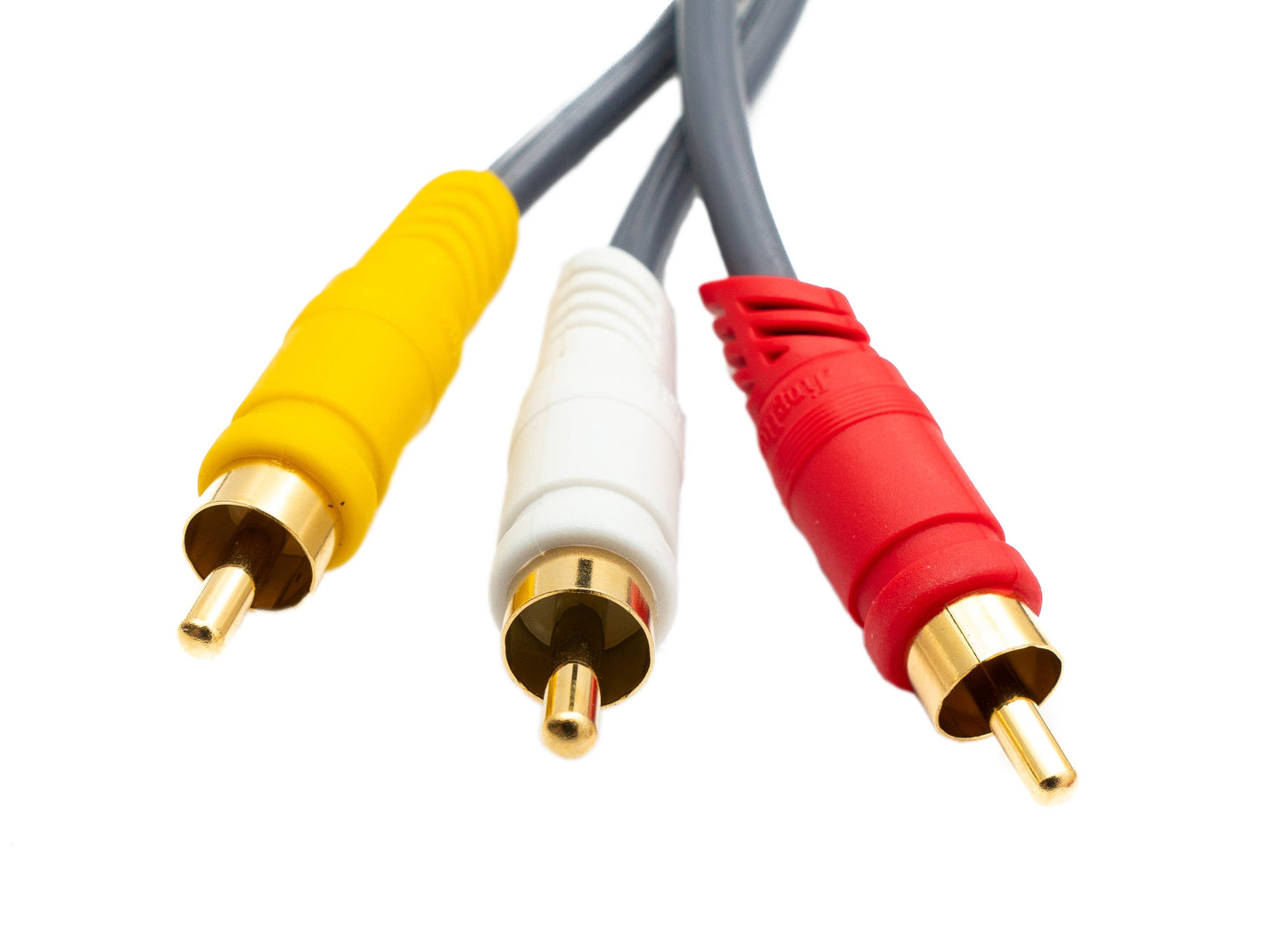 SYSTEM-S Cinch RCA Kabel 3 m Stecker zu Stecker 3 AV Komponente Winkel in Schwarz