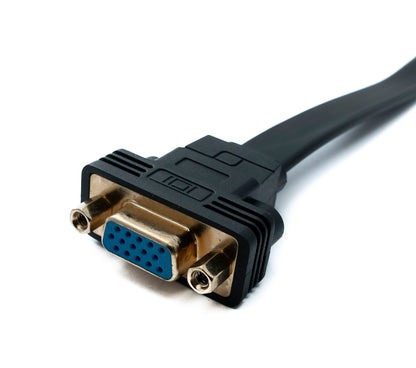 SYSTEM-S DVI D Kabel 20 cm 24+1 25 Pin Stecker zu VGA 15 Pin Buchse Flach Panel Mount Schraube Adapter