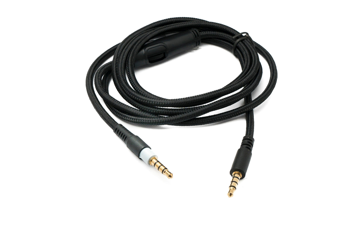 SYSTEM-S Audio Ersatz Kabel 150 cm AUX 3,5 mm Klinke geflochten Schwarz für Hyperx Cloud Mix Alpha
