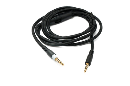 SYSTEM-S Audio Ersatz Kabel 150 cm AUX 3,5 mm Klinke geflochten Schwarz für Hyperx Cloud Mix Alpha