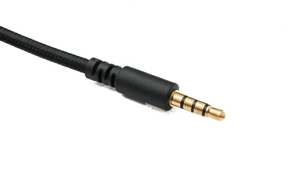 SYSTEM-S Audio Ersatz Kabel 150 cm AUX 3,5 mm Klinke geflochten Schwarz für Hyperx Cloud Mix Alpha
