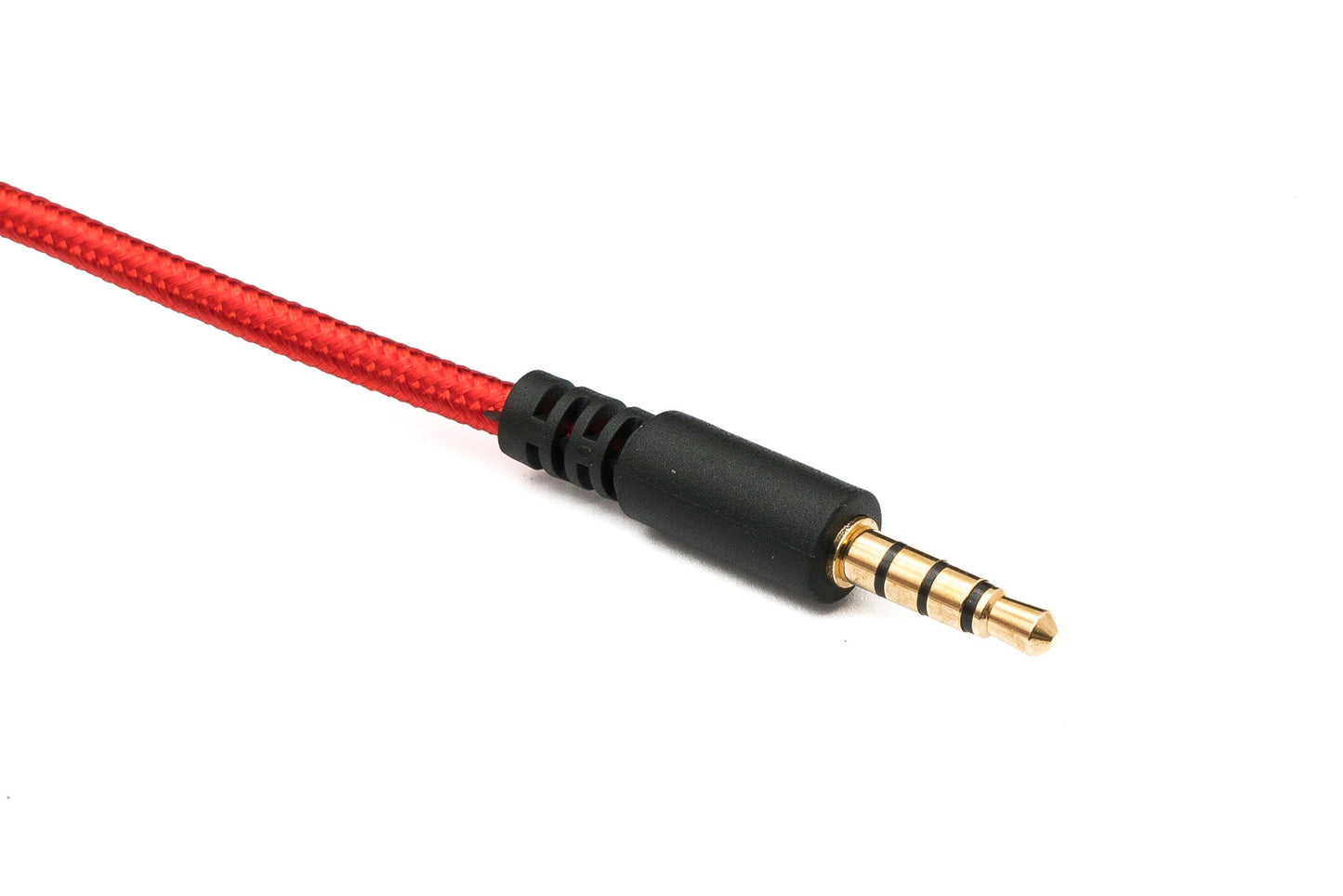 SYSTEM-S Audio Ersatz Kabel 150 cm AUX 3,5 mm Klinke geflochten Rot für Hyperx Cloud Mix Alpha