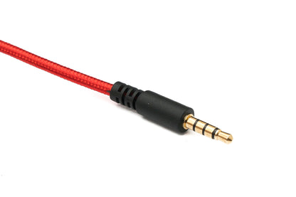 SYSTEM-S Audio Ersatz Kabel 150 cm AUX 3,5 mm Klinke geflochten Rot für Hyperx Cloud Mix Alpha