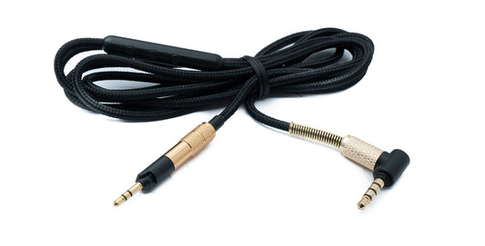SYSTEM-S Audio Replacement Cable 150 cm AUX Jack Braided Volume Control Anti-Kink for Sennheiser Headphones HD598 HD5XX