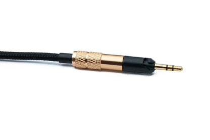 SYSTEM-S Audio Ersatz Kabel 150 cm AUX Klinke geflochten Lautstärkeregler Knickschutz für Sennheiser Kopfhörer HD598 HD5XX