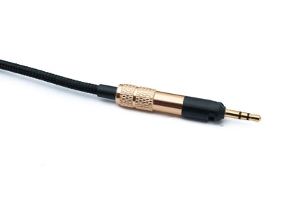 SYSTEM-S Audio Ersatz Kabel 150 cm AUX Klinke geflochten Knickschutz für Sennheiser Kopfhörer HD598 HD5XX