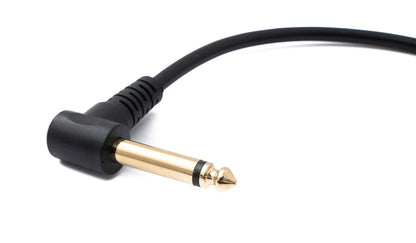 SYSTEM-S Audio Kabel 150 cm Mono TS 6.35 mm Klinke Stecker zu Stecker Winkel 1/4"