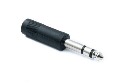 SYSTEM-S Audio Adapter Stereo TRS 6.35 mm Klinke Stecker zu Buchse 1/4" Kabel in Schwarz