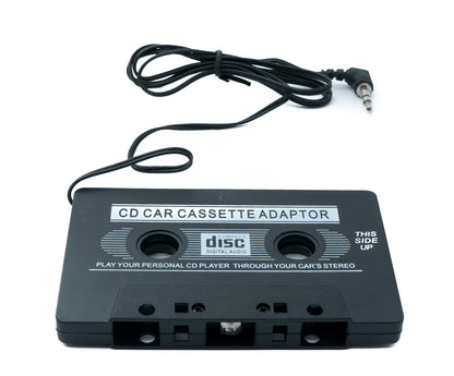 SYSTEM-S Audio Kabel 100 cm AUX 3,5 mm Stecker zu Auto Radio Kassette Winkel in Schwarz