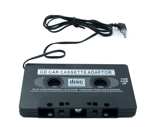 SYSTEM-S Audio Kabel 100 cm AUX 3,5 mm Stecker zu Auto Radio Kassette Winkel in Schwarz
