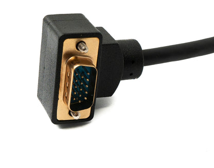 SYSTEM-S D Sub15 cable 100 cm HD VGA 15 pin male to male DB15 angled down angled