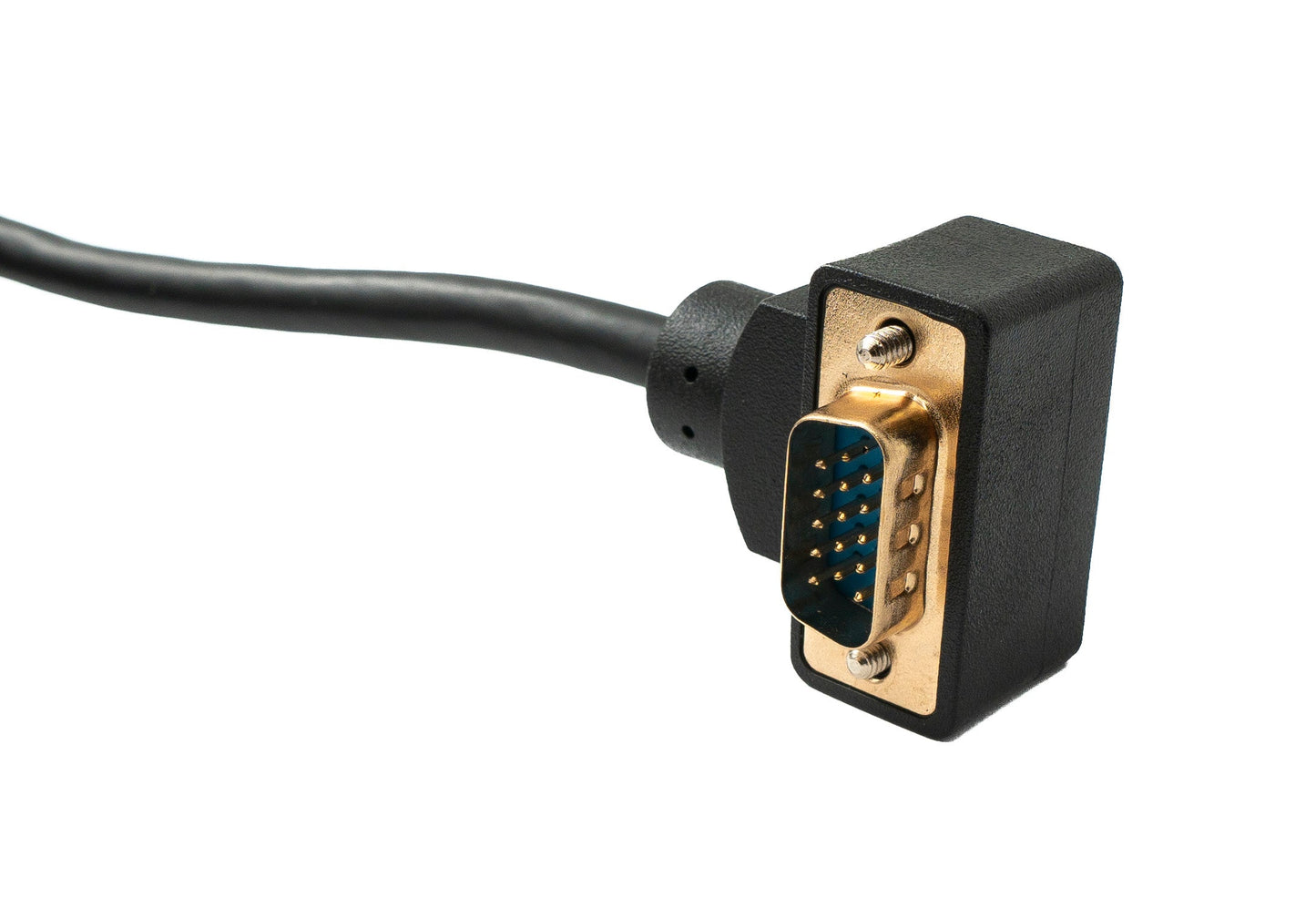 SYSTEM-S D Sub15 Kabel 150 cm HD VGA 15 Pin Stecker zu Stecker DB15 Winkel Down Angled
