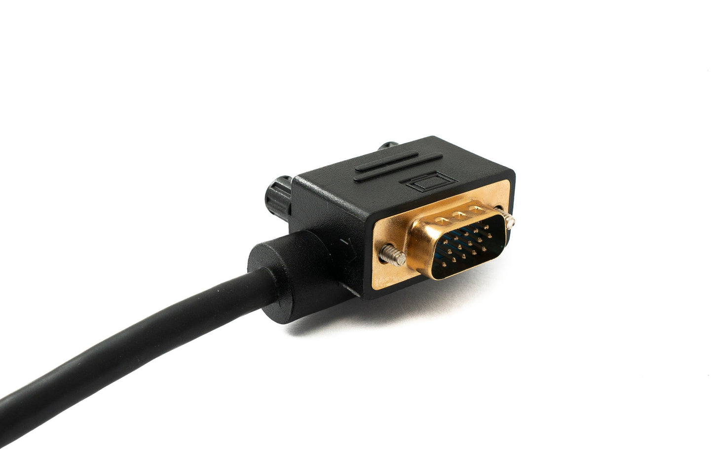 SYSTEM-S D Sub15 Kabel 100 cm HD VGA 15 Pin Stecker zu Stecker DB15 Winkel Left Angled