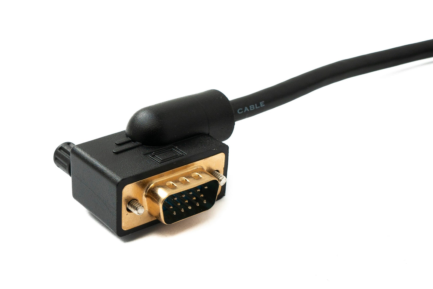 SYSTEM-S D Sub15 cable 150 cm HD VGA 15 pin male to male DB15 angled left angled