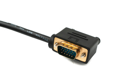 SYSTEM-S D Sub15 Kabel 100 cm HD VGA 15 Pin Stecker zu Stecker DB15 Winkel Right Angled