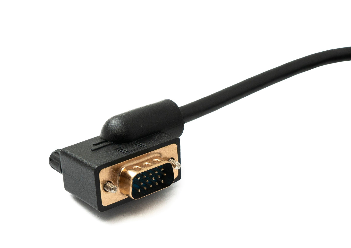 SYSTEM-S D Sub15 Kabel 150 cm HD VGA 15 Pin Stecker zu Stecker DB15 Winkel Right Angled
